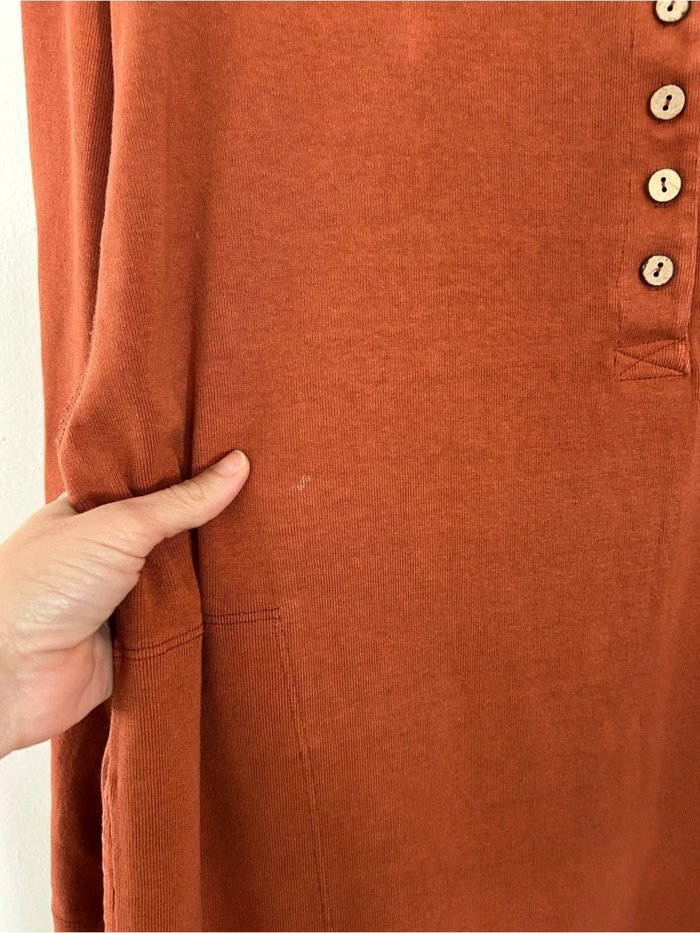 Free People Beach Cotton Dream Of You Henley Oversized Dress Size XS